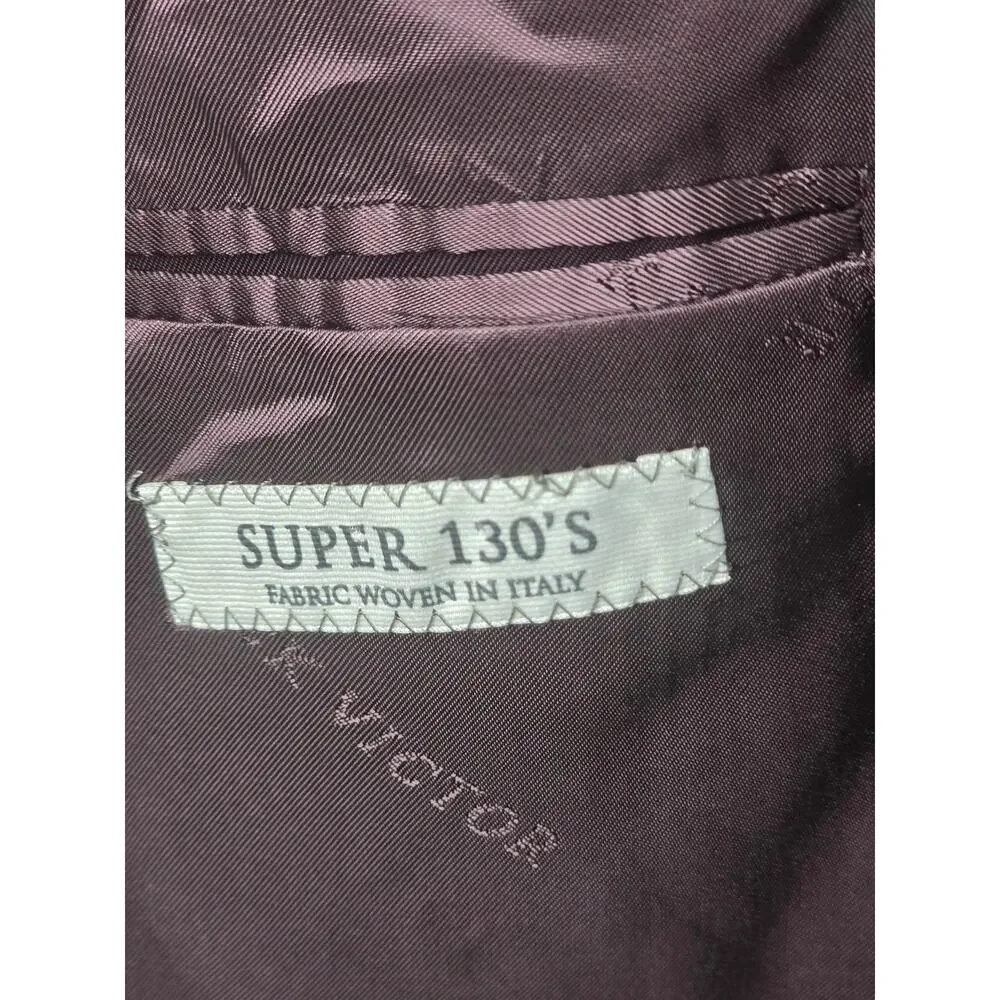 Jack Victor Men's Black Super 130s Italian Wool Blazer Sport Coat 46R